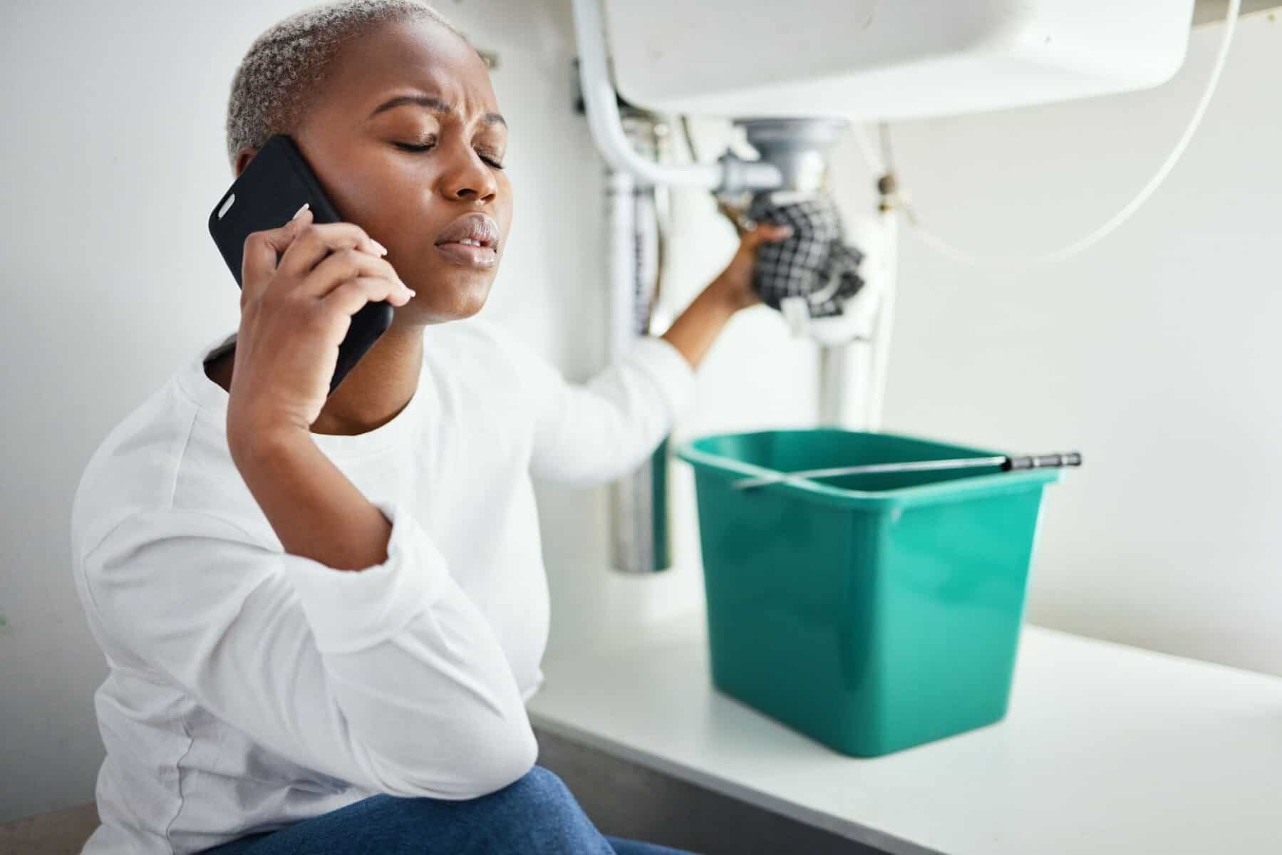woman experiencing winter plumbing problems